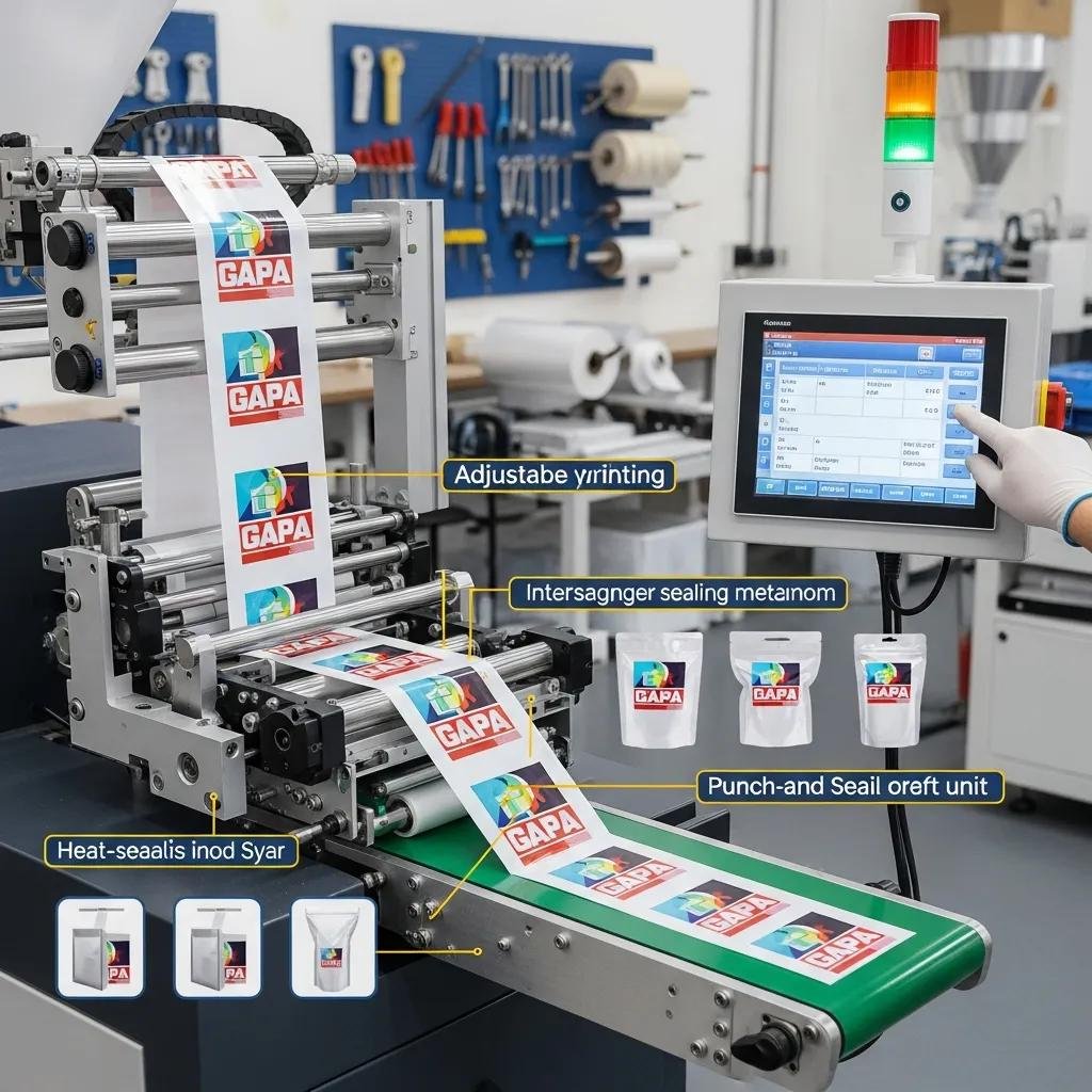 Customization options for plastic bag making machines, highlighting adjustable settings and features in a workshop