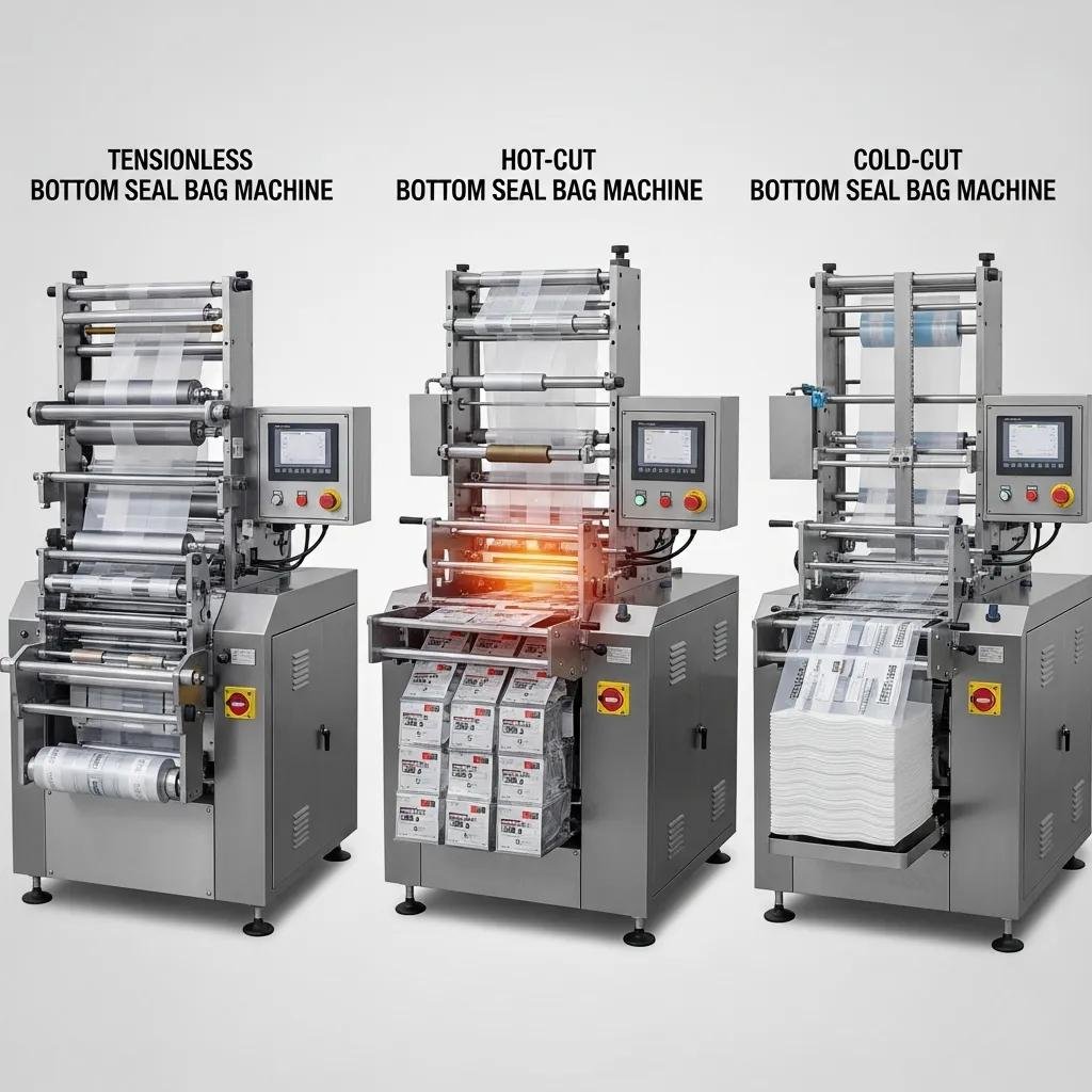 Different types of bottom seal bag machines for heavy-duty plastic bag production