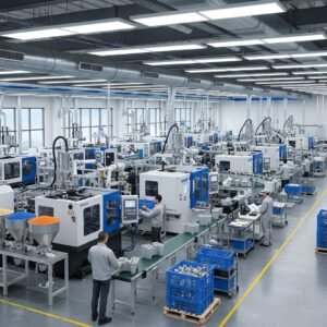 Modern plastic production facility showcasing advanced machinery and equipment