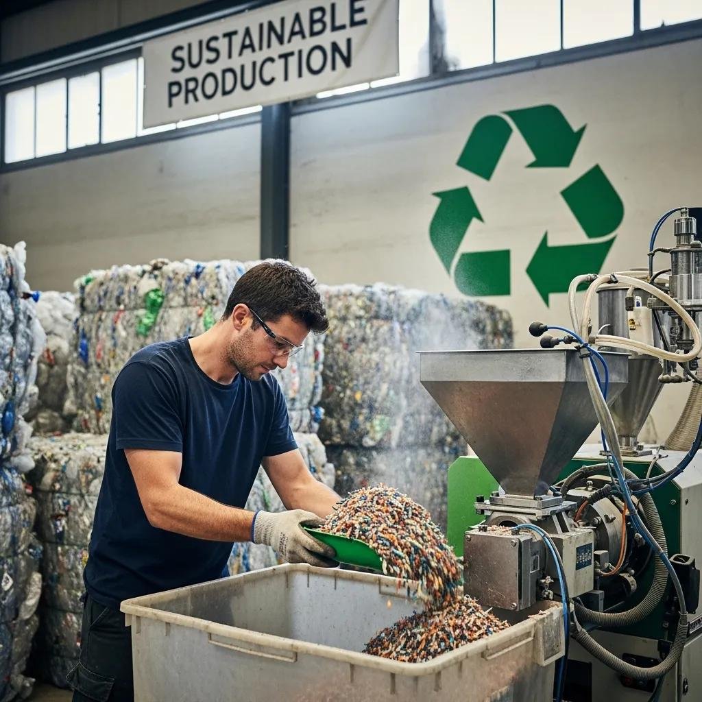 Operator using recycled materials in plastic production for sustainability