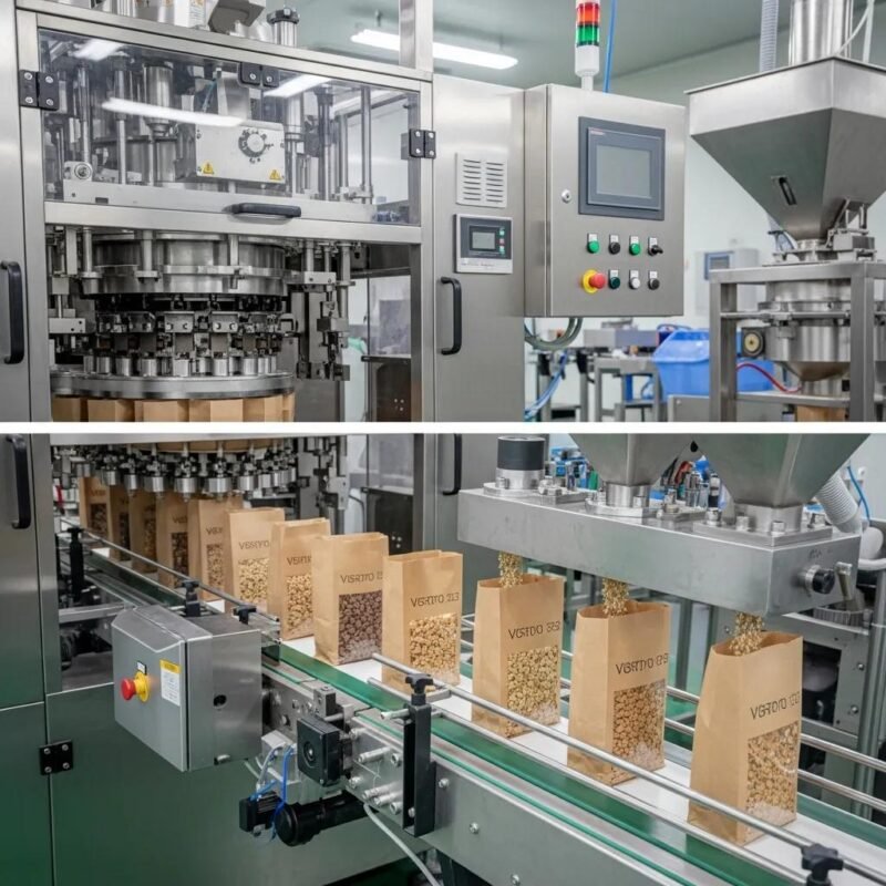 V bottom paper bag machine producing eco-friendly food packaging solutions