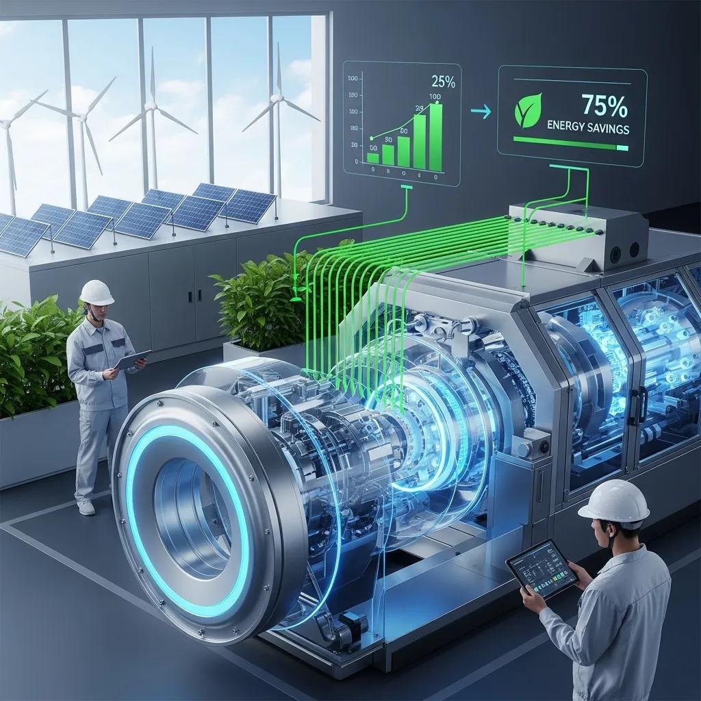 Visual representation of energy-saving innovations in air ring technology, highlighting efficiency and sustainability